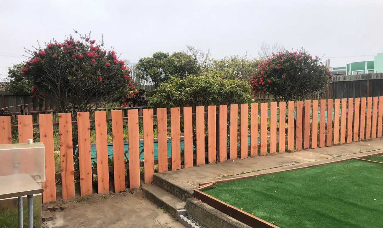 Completed wood fence