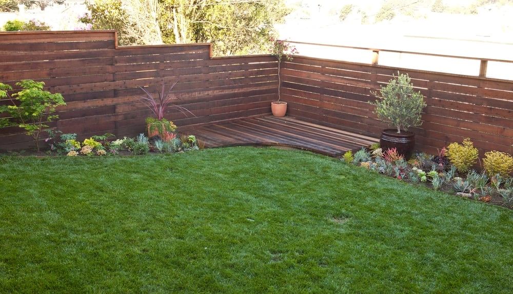 Horizontal wood fence detail