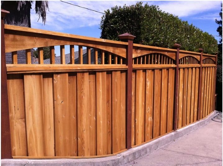 Redwood fence detail