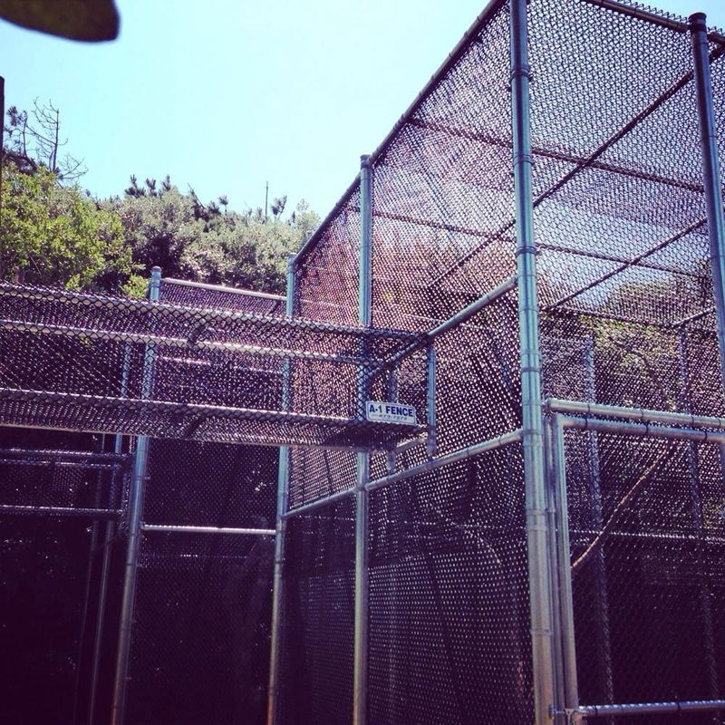 Chain link backstop installation