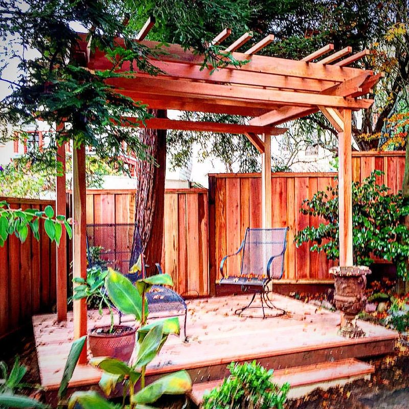 Pergola with seating area